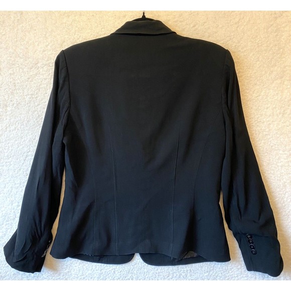 Talbots‎ Womens Three Button Lined Blazer Black Size 6 Italian Fabric - Picture 2 of 11